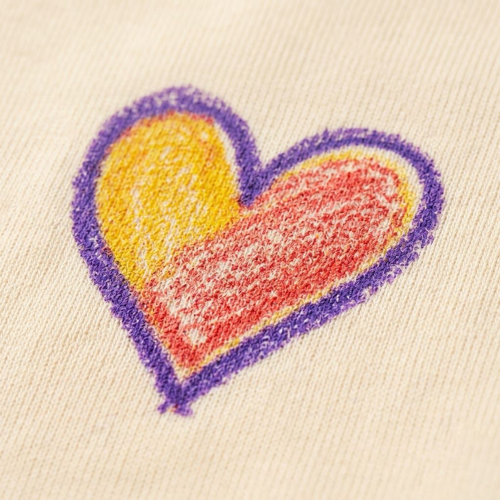 Heart Tee in Natural — close-up detail 2
