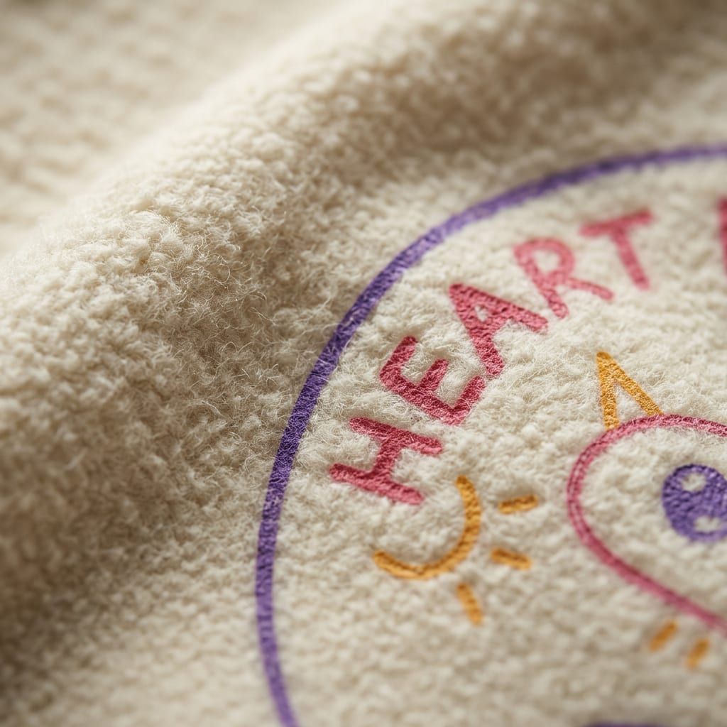 Made With Love Crewneck in Natural — close-up detail 2