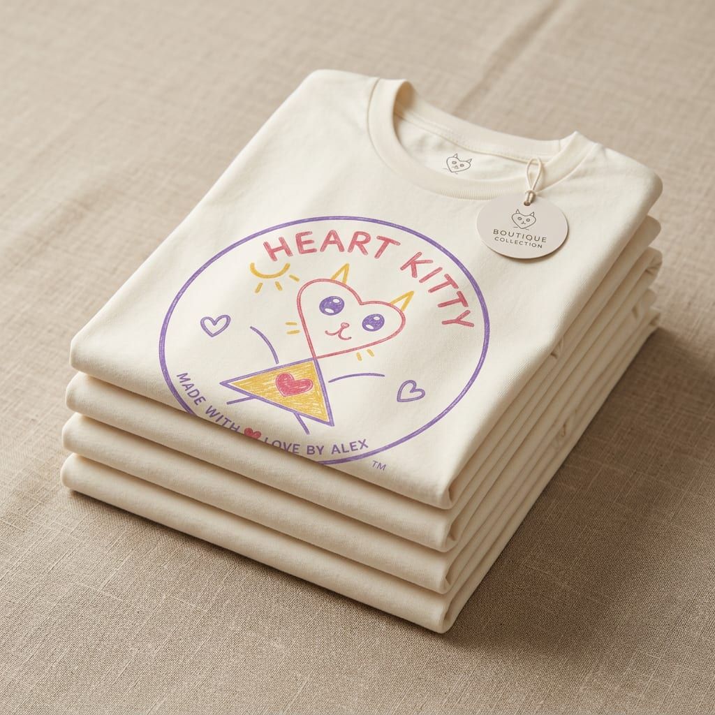 Made With Love Tee in Natural — close-up detail 1