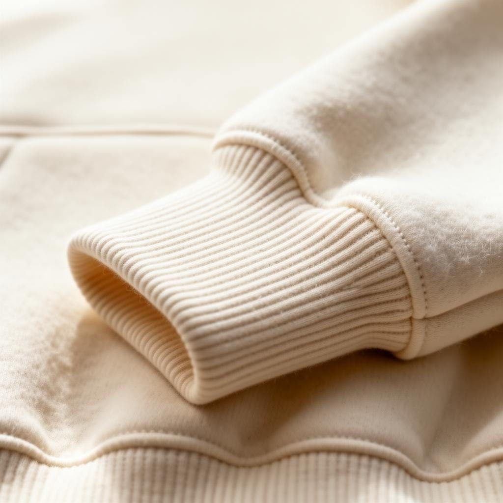 Heart Crewneck in Natural — close-up detail 2